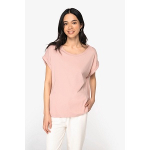 T-shirt écoresponsable manches à revers femme