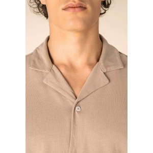 Chemise écoresponsable à col bowling délavée en jersey manches courtes homme 8
