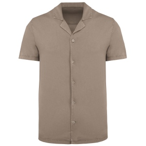 Chemise écoresponsable à col bowling délavée en jersey manches courtes homme 2