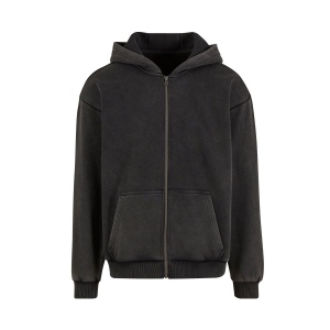 Sweat capuche zippé lourd délavé 3