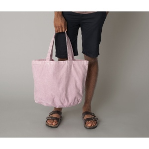 Sac shopping ovale en coton recyclé délavé 11