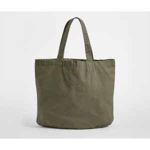Sac shopping ovale en coton recyclé délavé 8