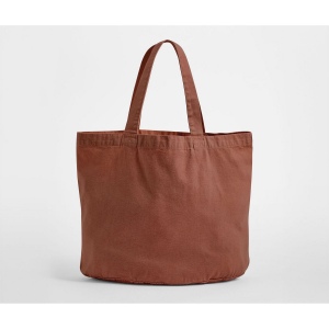 Sac shopping ovale en coton recyclé délavé 9