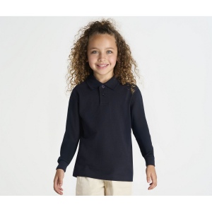Polo piqué enfant manches longues