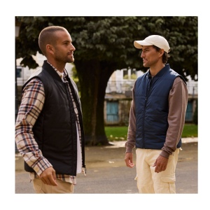 Bodywarmer unisexe avec bord côte au col