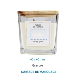 Bougie végétale GRASSE Carré 400g - France 4