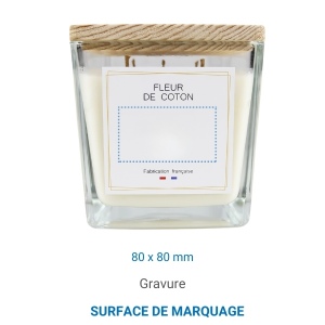 Bougie végétale GRASSE Carré 700g - France 4