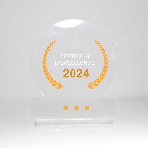 Trophée en plexiglas ROND - France
