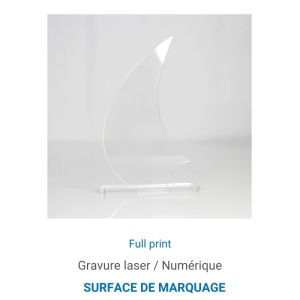 Trophée en plexiglas VOILE - France 4