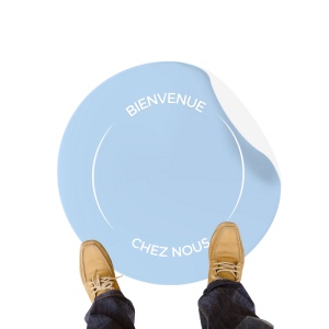 Sticker de sol mat ROND/CARRE repositionnable blanc 2