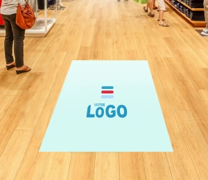 Sticker de sol mat RECTANGLE repositionnable blanc 2