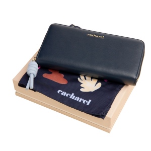Parure Apolline Navy (portefeuille voyage & foulard)