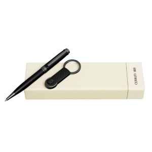 Parure Belgravia Black (stylo bille & porte-clefs)