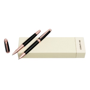 Parure Holborn Black & Rosegold (stylo bille & stylo roller)