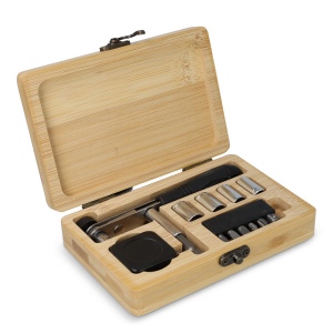 Set d'outils de 13 pièces dans une boîte en bambou 3
