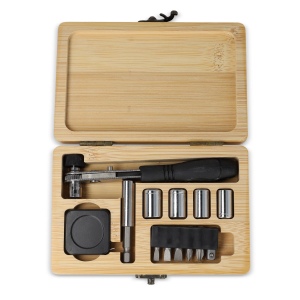 Set d'outils de 13 pièces dans une boîte en bambou 5