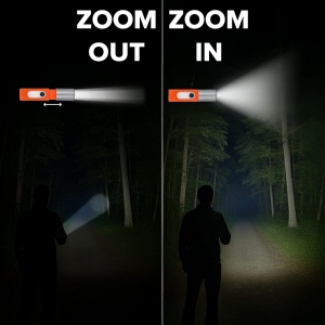 Lampe de poche LED rechargeable 10 W avec fonction zoom 300 lm 43