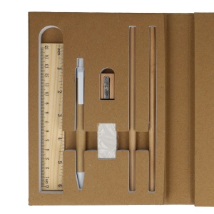Set de papeterie en papier recyclé à trois volets 10