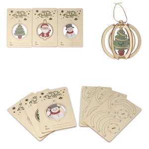 InSideOut Ornement de Noël en bois set de 3