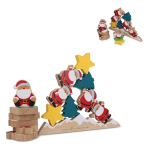 InSideOut Jeu d'équilibre du Père Noël en bois