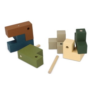 InSideOut Wooden Cube think iq puzzle 3