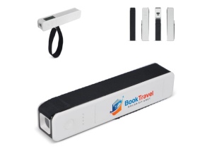 Travel Powerbank 2600 mAh 5-en-1 - Balance de Lugage - Lampe de poche - Règle - Thermomètre