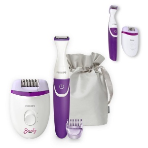 BRP505-Philips Satinelle épilateur compact filaire et tondeuse bikini sans fil