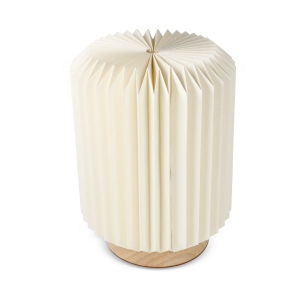 Lampe LED en papier pliable Coollux Aurore sur socle en bois, 22cm 4