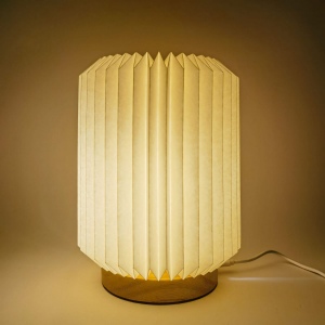 Lampe LED en papier pliable Coollux Aurore sur socle en bois, 22cm 6