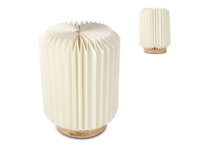 Lampe LED en papier pliable Coollux Aurore sur socle en bois, 22cm