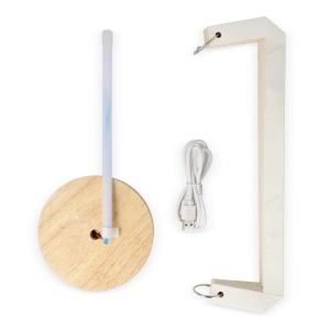 Lampe LED en papier pliable Coollux Aurora Tall sur base en bois, 32cm 4