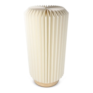 Lampe LED en papier pliable Coollux Aurora Tall sur base en bois, 32cm 6