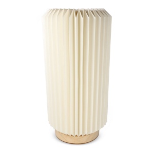 Lampe LED en papier pliable Coollux Aurora Tall sur base en bois, 32cm 2