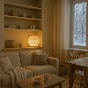Lampe LED en papier pliable Coollux Luna 25cm, inspirée de l'Origami 8