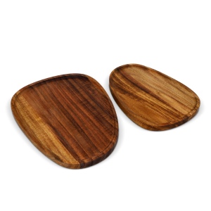 InSideOut 2 paquets de plateaux en bois de forme organique 3
