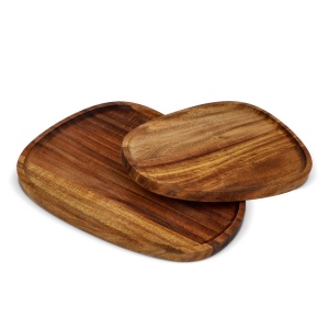 InSideOut 2 paquets de plateaux en bois de forme organique 4