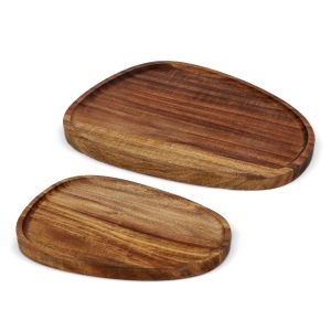 InSideOut 2 paquets de plateaux en bois de forme organique 6