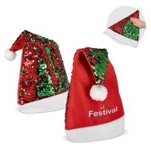 Bonnet de Noël à paillettes bicolores