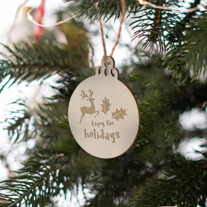 Ornement de Noël en bois en forme de boule 3