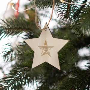Ornement de Noël en bois en forme d'étoile 5