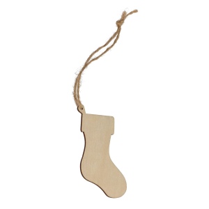 Ornement de Noël en bois en forme de bas 3