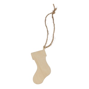 Ornement de Noël en bois en forme de bas 4