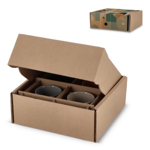Boîte cadeau personnalisée pour 4 mugs 24.3 x 24.3 x 9.9 cm
