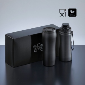 Drinking Set : mug isotherme 400 ml et bouteille en acier 550 ml 2