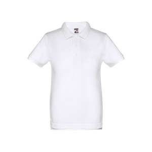 THC ADAM KIDS WH II. Polo à manches courtes pour enfants (unisexe). Couleur blanche
