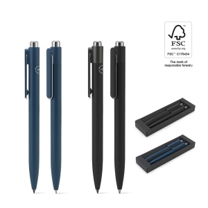 KYLIE SET. Set composé d'un stylo à bille et d'un stylo sans encre, tous deux en aluminium (94% recyclé)