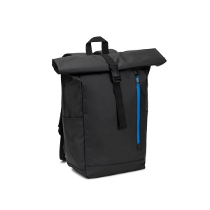 OSASCO BPACK. Sac à dos avec système de fermeture à glissière permettant de rouler la partie supérieure pour l'adapter au volume du sac à dos, fabriqué en polyester recyclé 600D 3