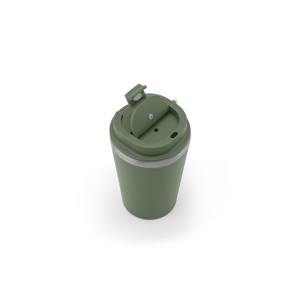 SPITZ. Gobelet de voyage en acier inoxydable (90 % recyclé) et paroi extérieure en PP, avec finition mate 440 mL 16