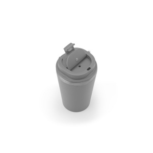 SPITZ. Gobelet de voyage en acier inoxydable (90 % recyclé) et paroi extérieure en PP, avec finition mate 440 mL 12