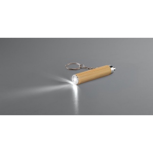 RACHEL. Porte-clés en bambou et ABS avec lampe torche LED 5